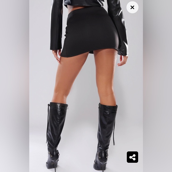 Pretty little thing scuba black mini skirt size 8 NWT - Picture 4 of 4
